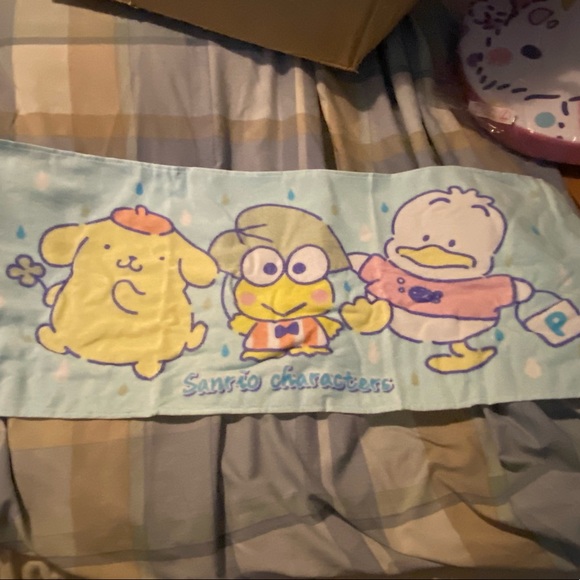 Sanrio Characters Long Hand Towel.  Keroppi, Pompompurin, and Pekkle - BNIB. - Picture 1 of 7